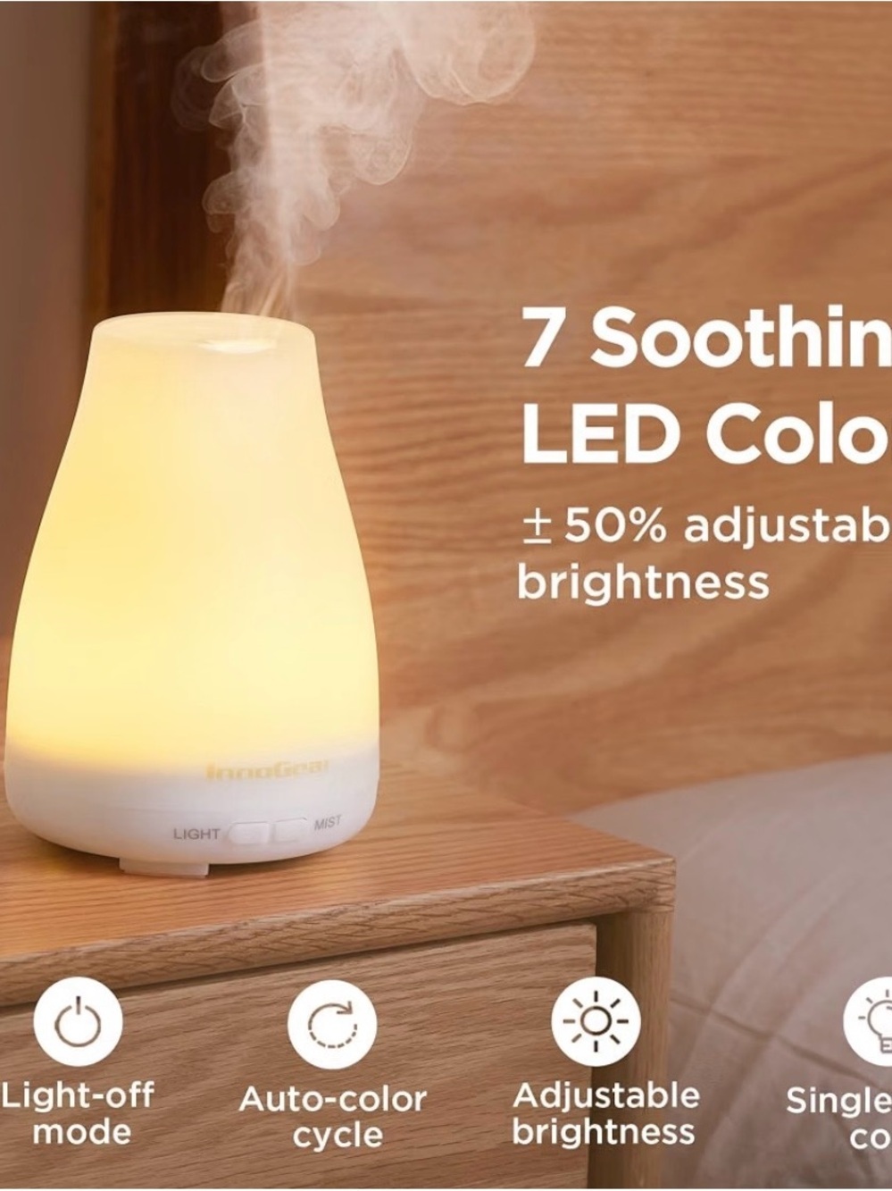 InnoGear 100ml Essential Oil Diffuser and Humidifier - Picture 8 of 8